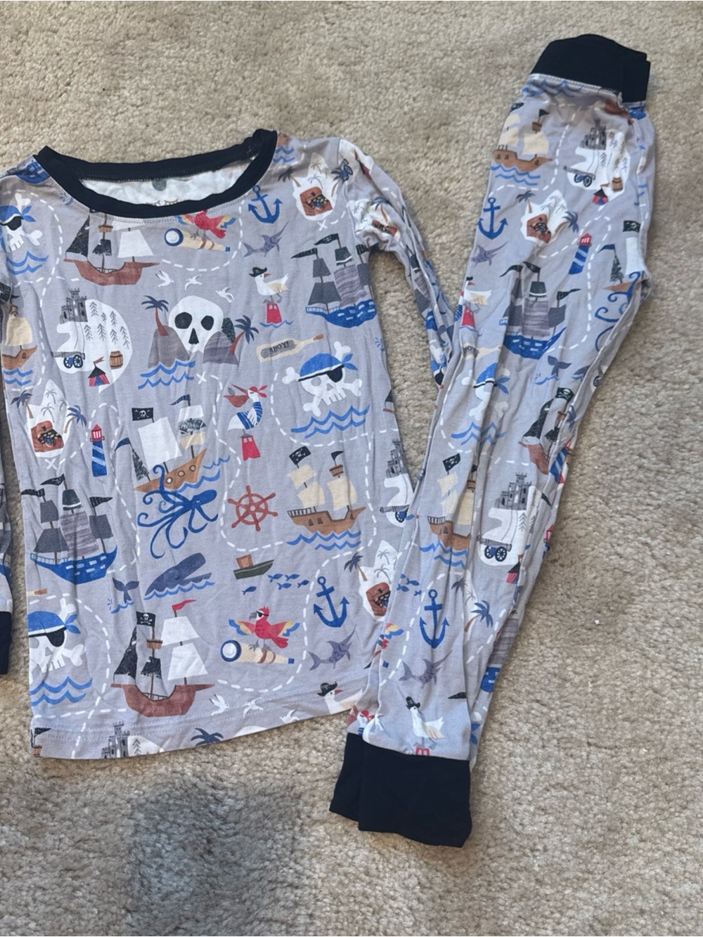 Little Sleepies PIRATES MAP Two Piece Pajama Set 3T